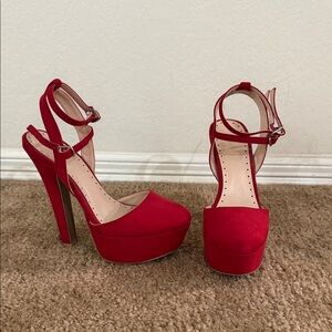 Elegant Red Platform Heels